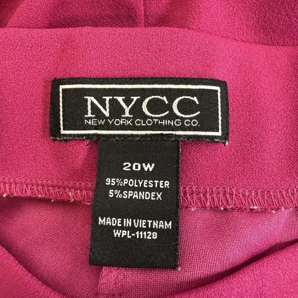 Women's size 20 W Pink Pants Gold Buttons Look Unworn New York Clothing NYCC - Picture 4 of 8